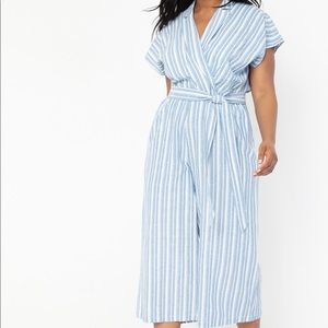 NWT Eloquii linen cropped jumpsuit Sz 28W